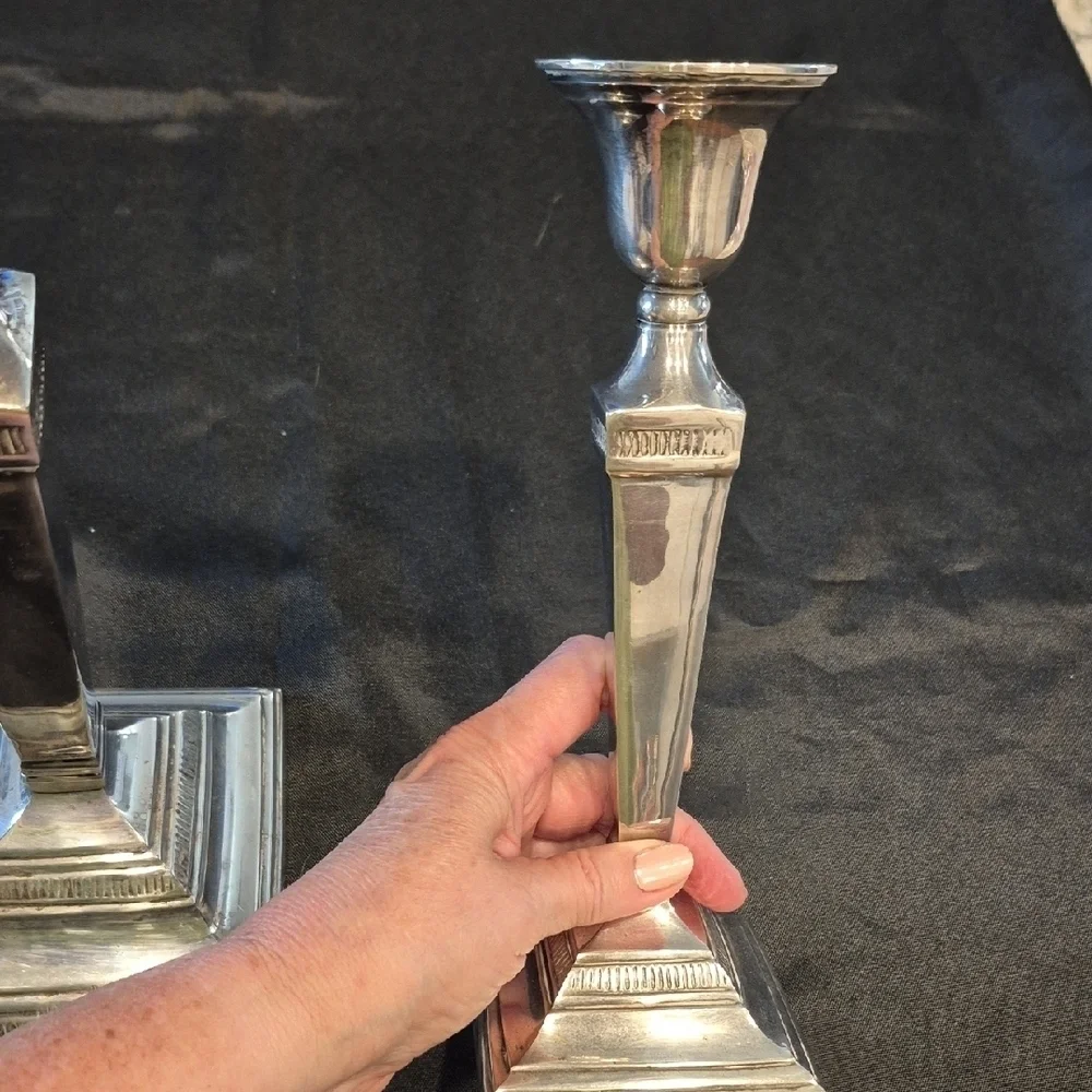 Pottery Barn Silver Candle Holders Set Of 2 Maxfield Hotel Collection
